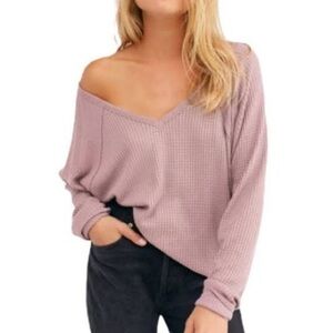 We The Free Santa Clara Thermal V-Neck Long Sleeve - Size S